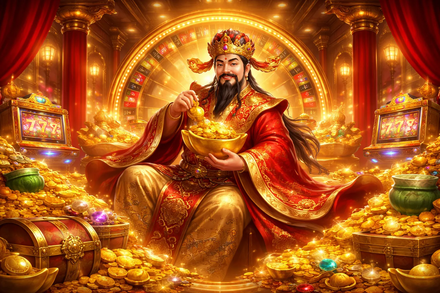 Trò chơi Slots tại daga68 ios với các vòng quay vàng và biểu tượng may mắn