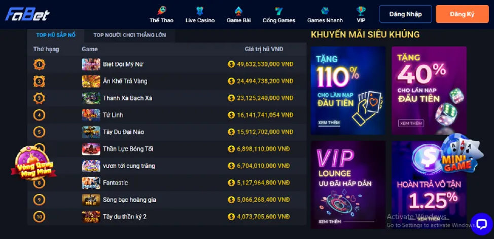 Giao diện ứng dụng daga68 iOS với các trò chơi cá cược